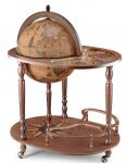 Giasone Bar-Wagen Globus mit Servierbrett Barglobus gro 3 Rollen Edelholz Zoffoli Globe World Earth for Drinks