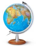 TOM40 Globus Grossglobus 40cm kirchfarben, verchromt Leuchtglobus, Doppelbildkartographie physisch/politisch Weltkugel Erde Earth Globe