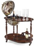 Vivalto Bar-Wagen Globus mit Servierbrett Barglobus gro 3 Rollen Edelholz Zoffoli Globe World Earth for Drinks