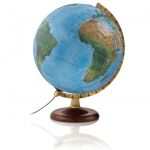 30cm Relief 3D Oberfläche Globus Atmosphere R4 gold Leuchtglobus politisch/physisch Buche-Fuß Globe Earth