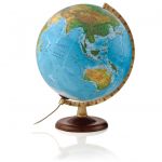 30cm Globus Atmosphere B4 gold Doppelbild- Leuchtglobus politisch/physisch Buche-Fuß Globe Earth